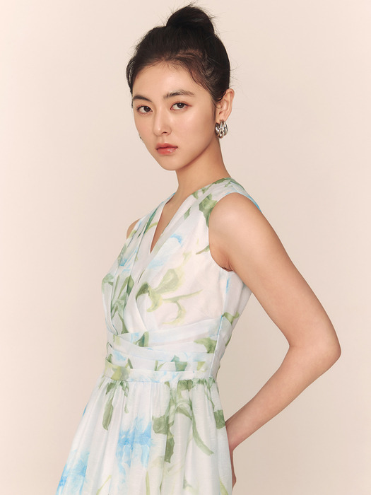 Lina / Flower Print Sleeveless Dress(2color)