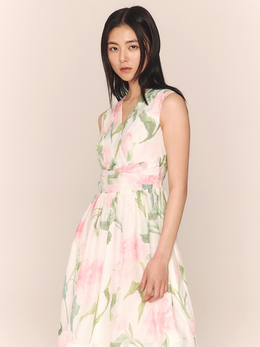 Lina / Flower Print Sleeveless Dress(2color)