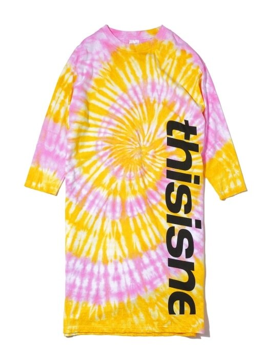 HSP-Logo L/S Dress Pink/Yellow