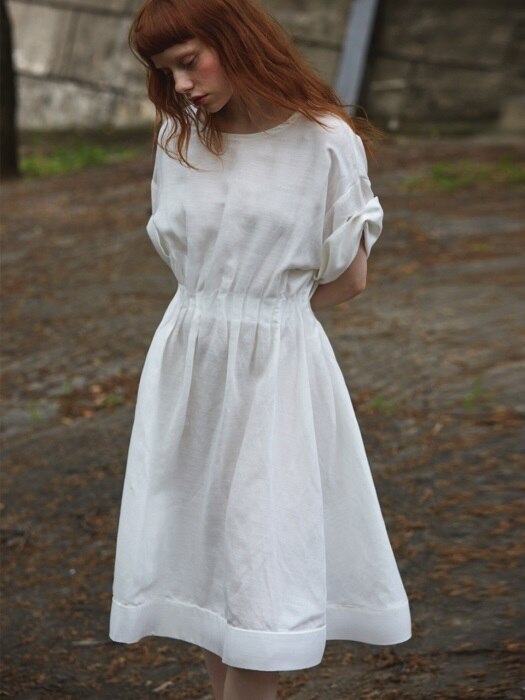  lady linen dress_white