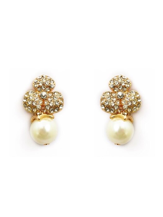 pearl clover earrings
