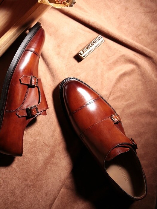  Double Monk-strap Goodyear-Welt Brown#7100