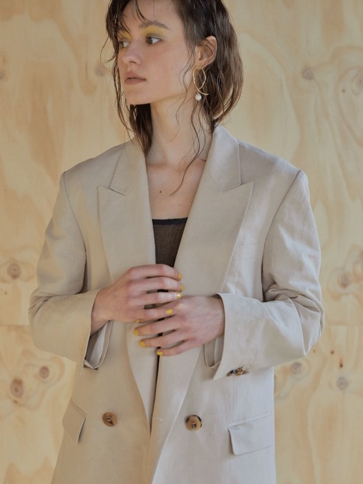 루즈핏 19ss - Linen sartorial jacket - beige 