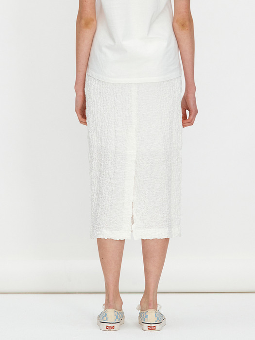 Crinkle slit skirt - White