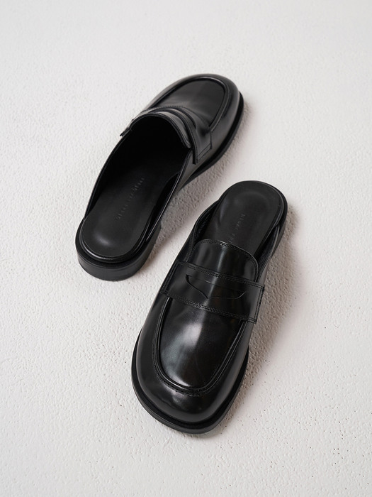 Chiara Backless Loafers Leather Black