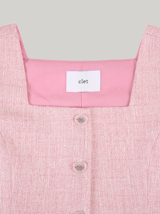 Tweed Vest Pink
