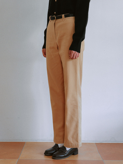 TAPERED COTTON PANTS BEIGE