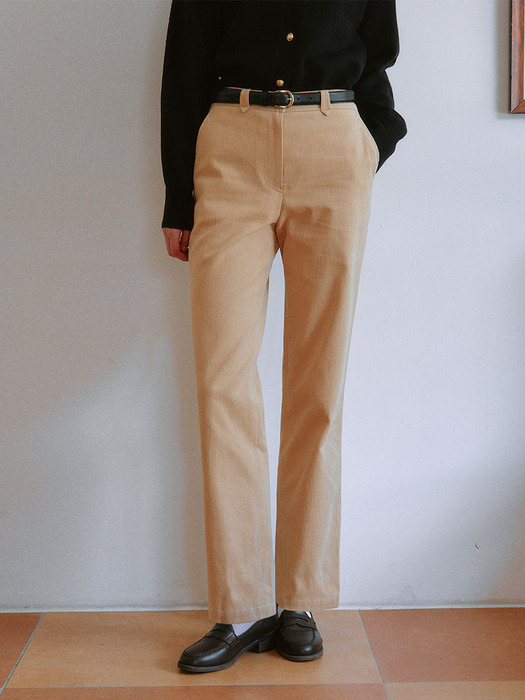 TAPERED COTTON PANTS BEIGE