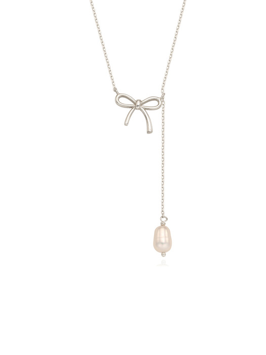 [silver925]purity ribbon pearl necklace