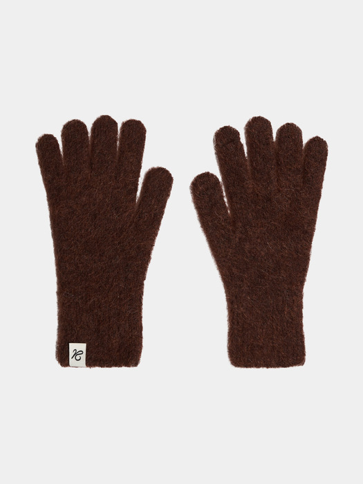 Mohair Touch Gloves_Brown