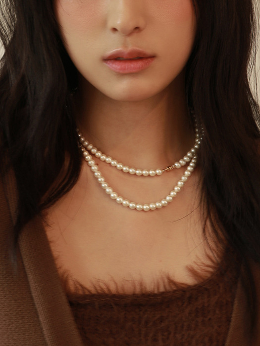 [단독]2 Way Pearl Necklace _6 mm