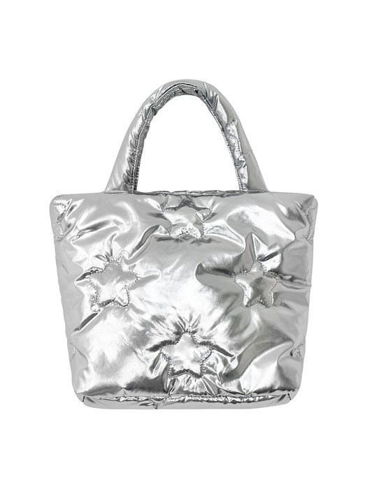 STAR QUILTED TOTE BAG (SILVER)