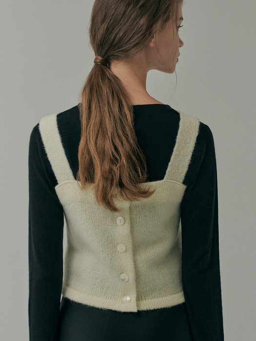 Selen Button Vest(Cream)