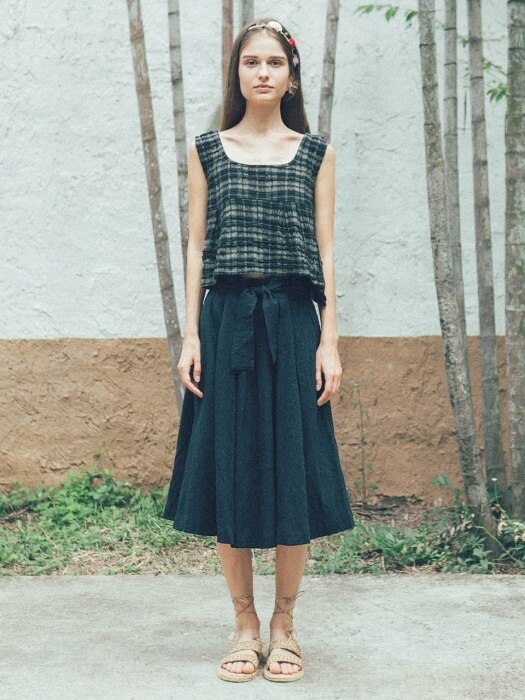 Flare Ribbon Skirt (Black)