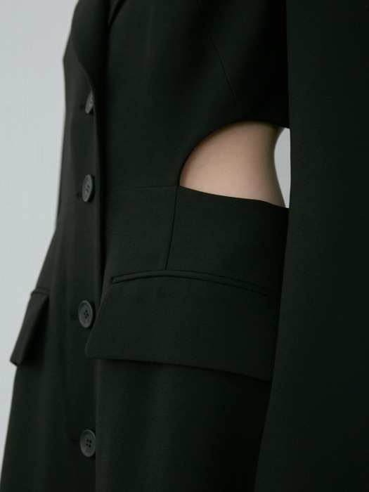 Backless Jacket Dress(Black)