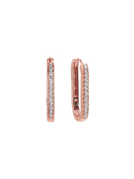 Oval Cubic Onetouch Earring (14k)