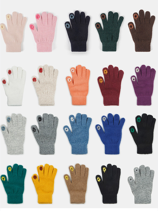 two hole touch finger gloves