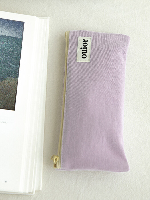 ouior flat pencil case - soft lavender(topside zipper)