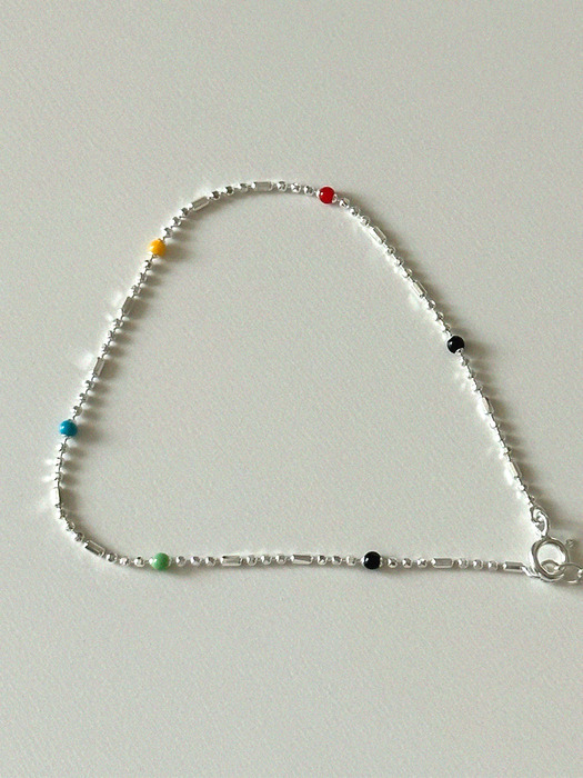 silver925 rainbow anklet