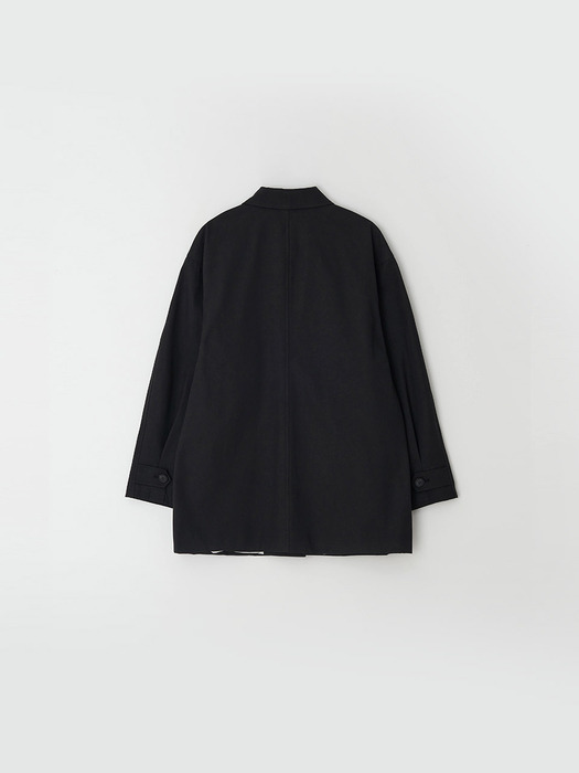 button half coat - black