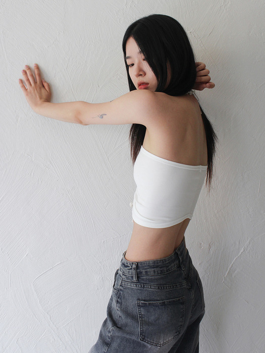 Wooden Beads Tube Top (IVORY)