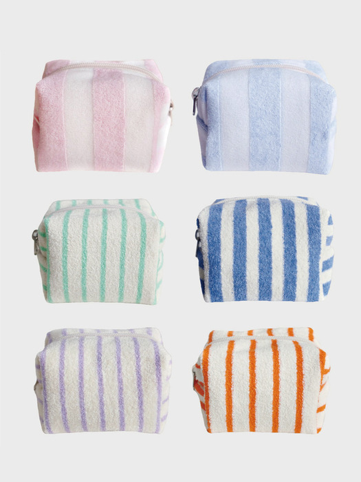 Stripe Terry Pouch (6colors)(S,L)
