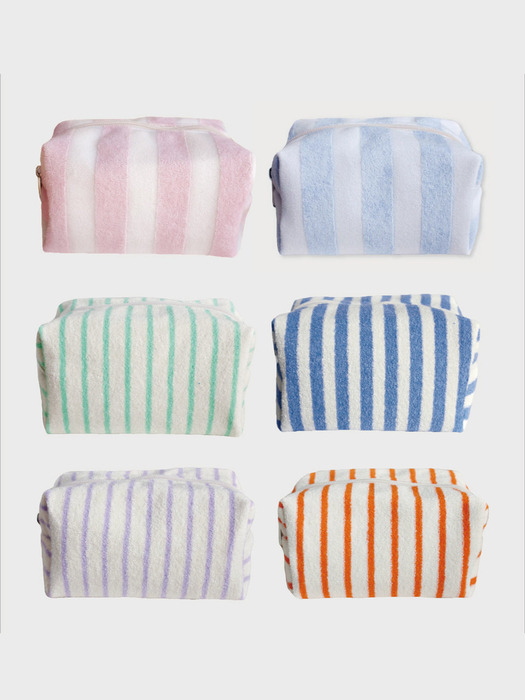 Stripe Terry Pouch (6colors)(S,L)