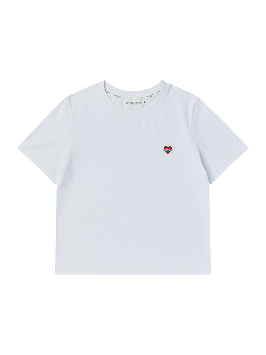 [WOMEN`S EDITION] 노맨틱 로고 소프트 코튼 여성 반팔 티셔츠 화이트