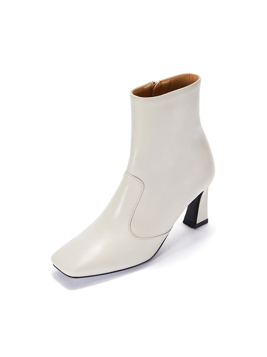 Block Ankle Boots_Cream