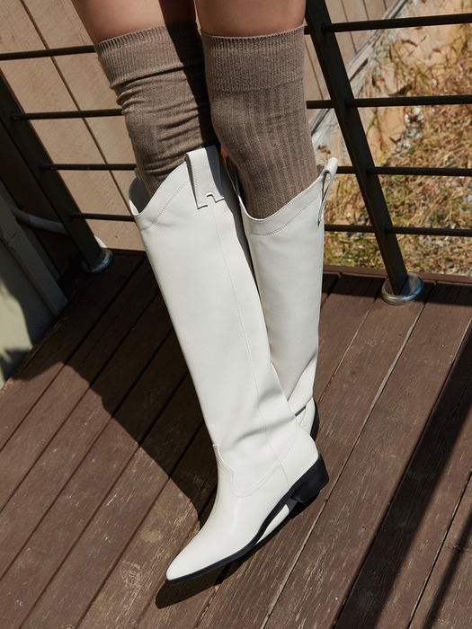 DORIS Western long boots - 3color 4cm 웨스턴 롱부츠