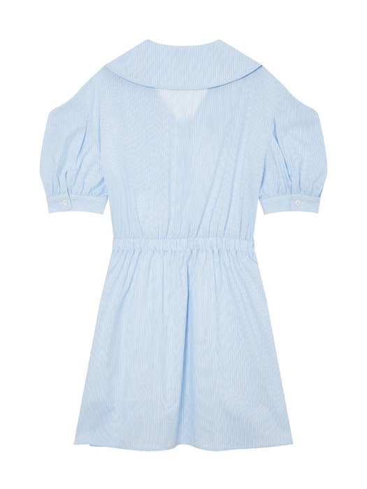 스트라이프 카라 미니 드레스 블루 (AEDR3E012B2)