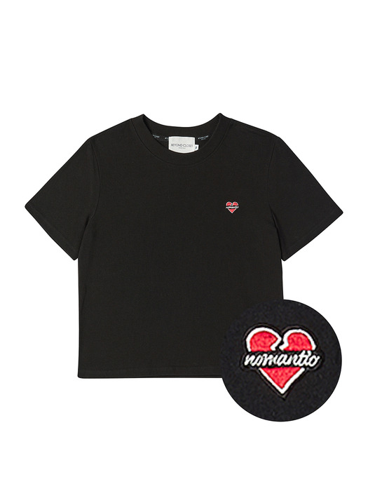 [WOMEN`S EDITION] 노맨틱 로고 소프트 코튼 여성 반팔 티셔츠 블랙