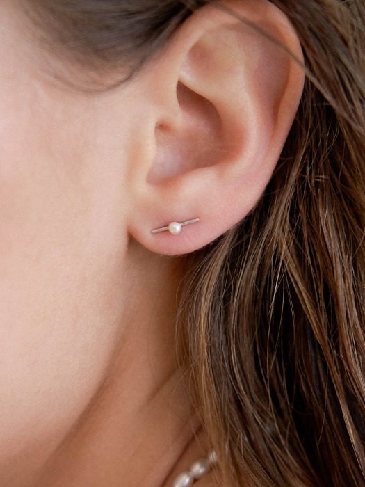 Pearl Stick Earring (925silver)(14K gold)