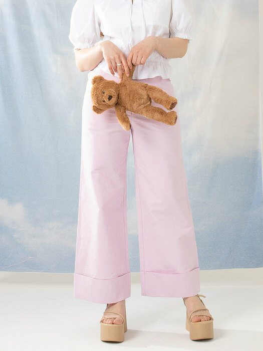 TURN UP WIDE PANTS_PINK
