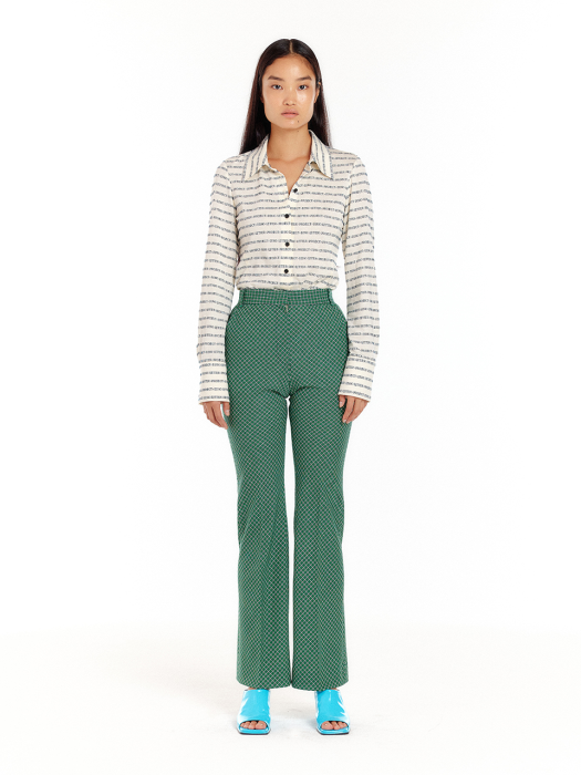 ULONA Straight Pants - Green Check
