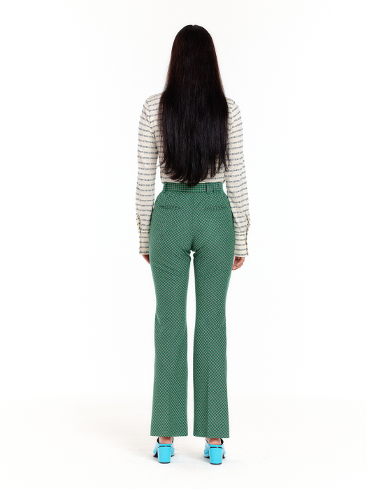 ULONA Straight Pants - Green Check