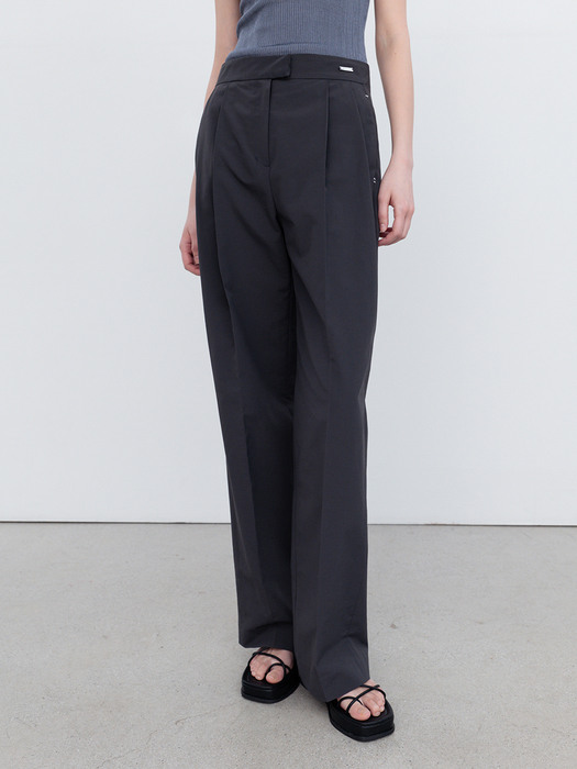 TAILORED PIN TUCK STRAIGHT PANTS WB