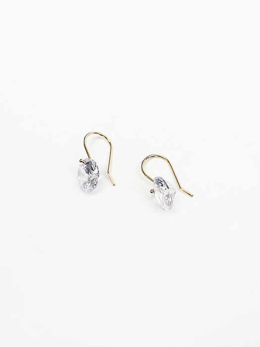 Dazzle crystal silver hook earring  데즐 크리스탈 실버 갈고리 귀걸이(14K 골드도금)