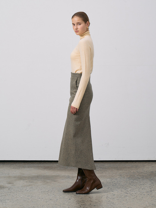 Wool Slit Long Skirt