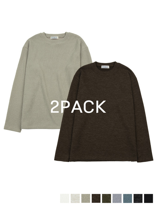 [2PACK]Soft round knit shirt(9col)