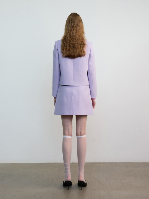 Classy A-line Tweed Skirt Lavender (JWSK4E901V1)
