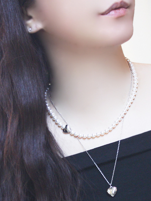 Pearl Heart + Long Necklace