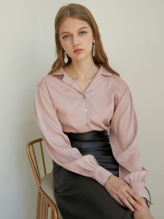 monts769 open collar volume blouse (pink)