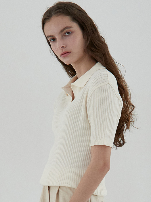 ouie313 cotton collar knit (2colors)