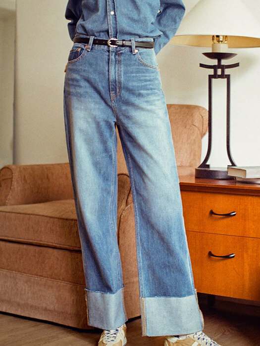 SIJN6036 straight roll up jeans