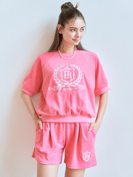 TERRY LOGO HALF PANTS (PINK)