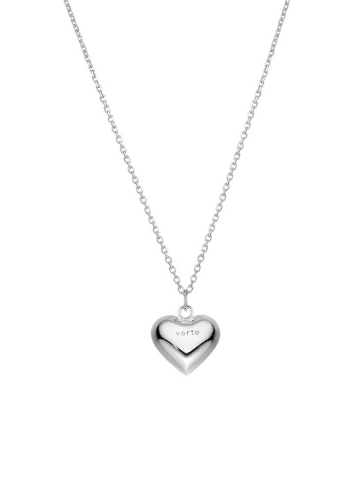 [925 silver] Un.silver.165 / full heart necklace (12mm)(silver)