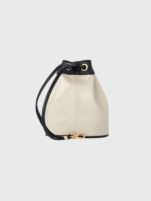 HEAM Drawstring Mini Bag - Beige/Black