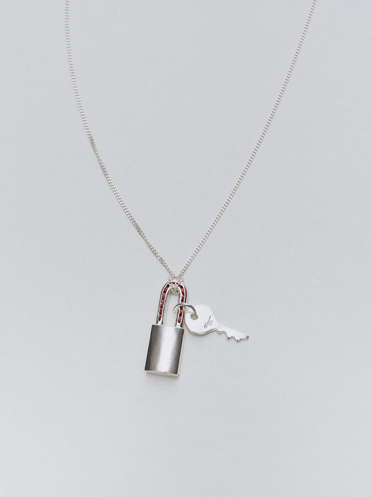 LOCK AND KEY NECKLACE [SILVER]