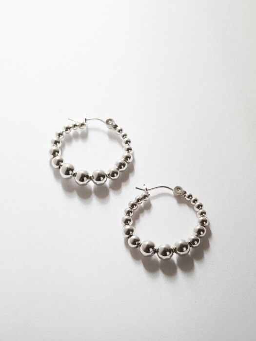 MORE DOTE SILVER HOOP EARRING1 (SILVER)